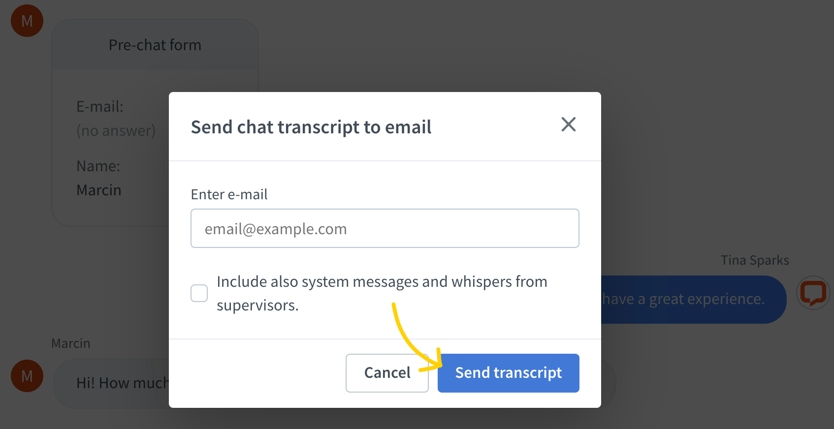 Send Transcript